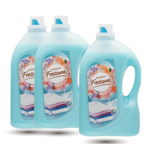BVERDE Detergente Líquido Frescura Azul, 3L, 50 Lavados, lote de 3 botellas
