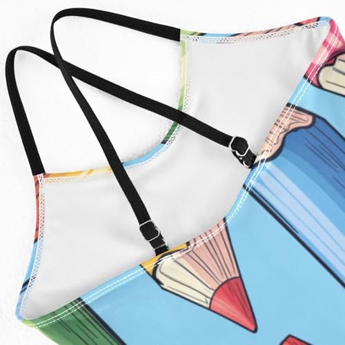 ZZKKO Colored Pencils Girls Swimsuit One Piece Bathing Suit for Baby Girls' Swimwear 3-10T4