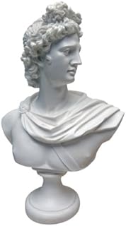 Design Toscano PD72520 Apollo Belvedere Bust Statue, 30 cm, Bonded Marble Polyresin, White