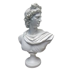 Design Toscano Apollo Belvedere bustenbeeld, marmeren hars, wit, 30 cm