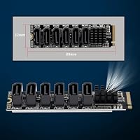 chenyang 6 Port M.2 zu SATA 3.0 Adapter, PCIe 3.0 zu SATA III Erweiterungskartenadapter 6 Gbit/s mit intelligenter Statusanzeige – Ansicht 5