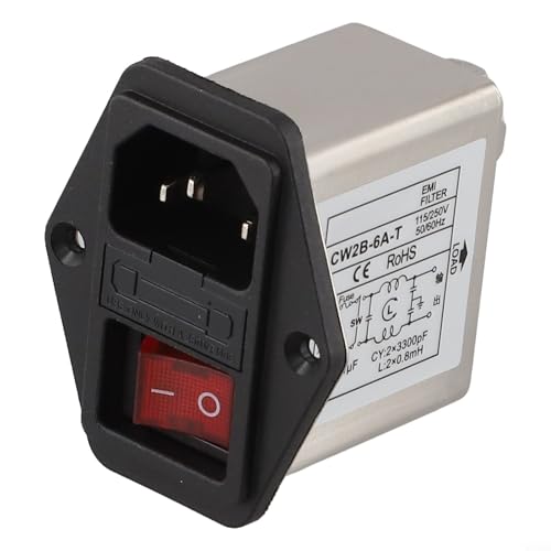Image of Filter with Light Safety Switch for IEC Socket Type CW2BT CW2CT Designed for Stable Performance in Various Applications (CW2B-6A-T)
