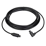 sourcing map Fiber Optic Audio Cable 90 Degree Digital Audio Optic Cable 9.8FT Long TOS Optical Link Cable PVC Plastic Connector for TV DVD Amplifier Stereo Black