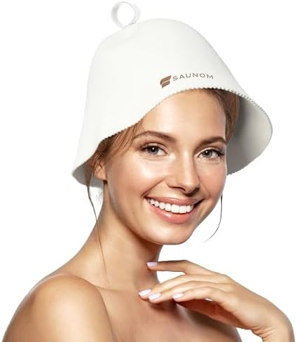 SAUNOM Premium Ultra Soft Sauna Hat for Women and Men — 100% Merino Wool — Ultra Soft, Breathable, Itch-Free and Odor Resistant Sauna Cap — Ideal Banya Hat