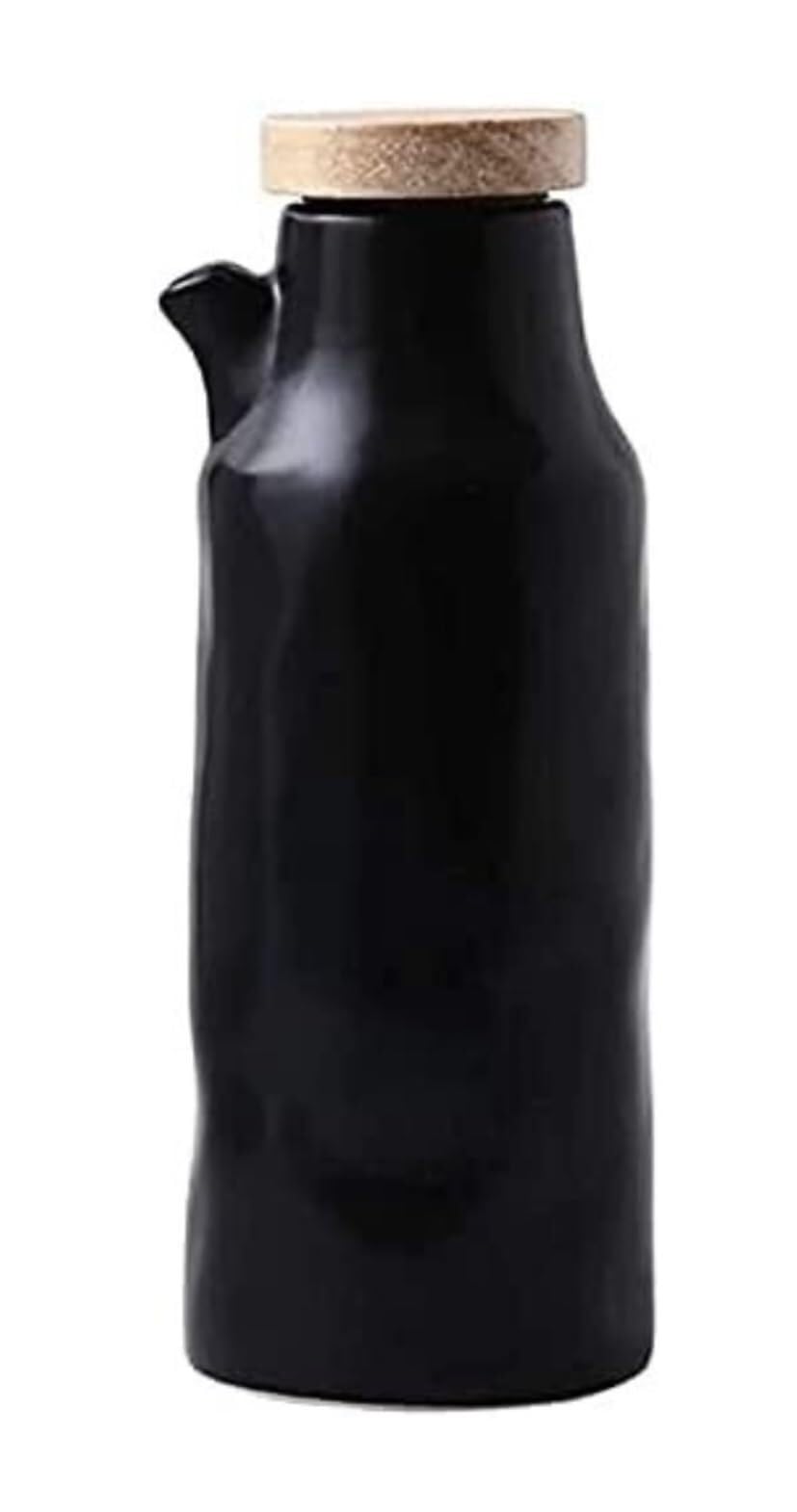 Botella dispensadora de Aceite y vinagre de cerámica con tapón de Corcho: Botella de 400 ml para Aceite de Oliva y Salsa de Soja, Ideal para Usar en la Mesa de la Cocina.