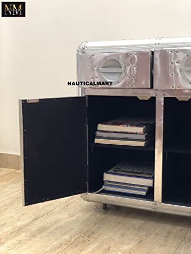 Nauticalmart Aviator 3 Door Sideboard End Table Design Metal Side Table Living Room Furniture (36 Inches) #TOP3