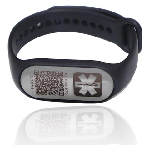Medical Alert Bracelet for Men & Women – QR Code ID Wristband with Emergency Call & GPS Location Sharing & Medication Reminder – Waterproof Silicone Alert Bracelets for Women & Men with Chronic Conditions, Allergies & Diabetes Cover