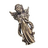FUOYLOO Kupfer Engel Dekofigur mit Glatter Oberfläche Platzsparendes Design Einfache und Filigrane Kupferhandwerkskunst als Christliche Tischdekoration