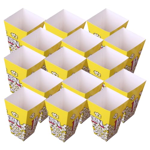 MUCKLILY 100pcs Popcorn Boxes for Party Movie Night Carnival Supplies Giant Popcorn Bucket Decorative Pattern