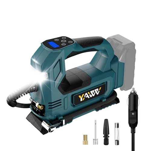 Image of Cordless Tire Inflator Air Compressor Compatible with Makita 18V Battery,160PSI Portable LED Light Handheld Pump with Digital Pressure Gauge Cars Motorcycles Bikes Balls(Battery Not Included)