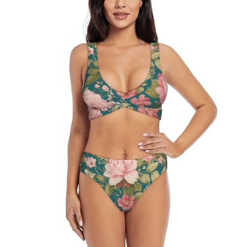 Bikini deux pièces confortable à fleurs pour sublimer votre silhouette