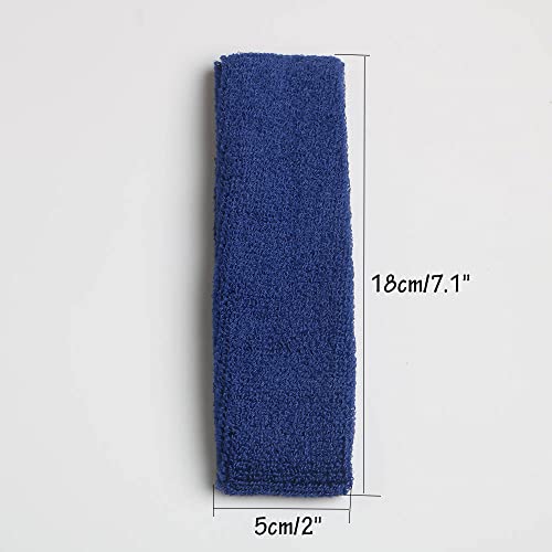 Image of Cotton Sweatband Headbands,Pack of 12,Elastic Stretchy Sport Terry Cloth Sweat Bands,Yoga Workout Fitness Exercise Basketball Headband
