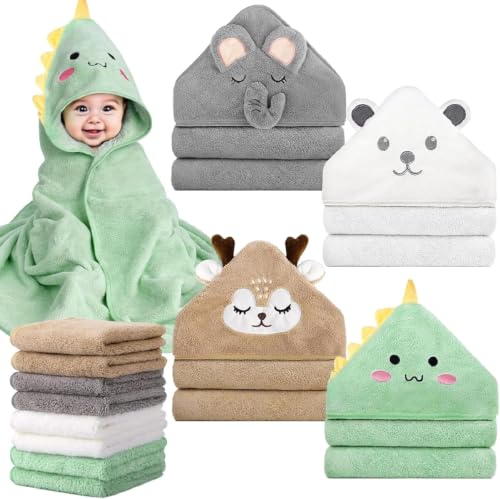 12-Piece Animal Hooded Towel Set