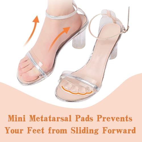 Image of Anti-Slip Pads for Sandals, Shoe Inserts Ball of Foot, Clear, 3 Pairs