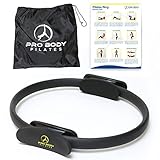 ProBody Pilates Ring Circle - Fitness Magic Circle, Yoga Ring, Inner Thigh Toner, Pilates Equipment for Strength, Flexibilty, Abs, Core and Legs - Includes Workout Bag for at Home Exercise (Black)