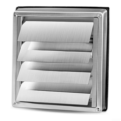 Image of Vents External Gravity Grille Air Vent Cover, Extractor Fan Back Draught Shutter Covers, Ducting Tumble Dryer Bathroom Outside Wall Ventilation Hose Duct Grill(150MM)