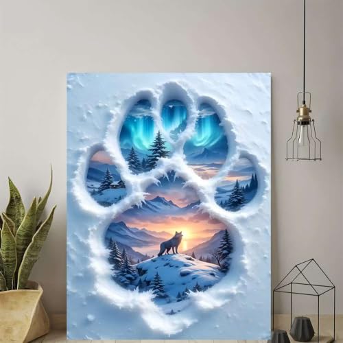Tableau panoramique d'hiver loup pour sublimer l'ambiance de votre bureau