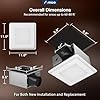 Amico Bathroom Exhaust Fan with Light, 80 CFM, 0.9 Sones, 1000LM, 5CCT, Easy Install, Ceiling Mount Shower Bathroom Fan, Adjustable Exhaust Vent with light, ETL & FCC Certified