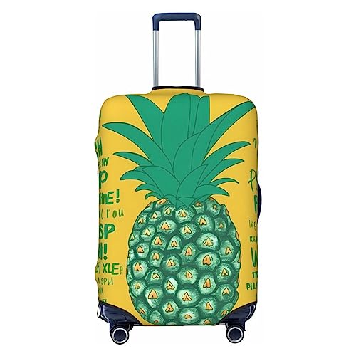 Housse de bagage ananas élastique lavable anti-rayures pour protection valise noir S
