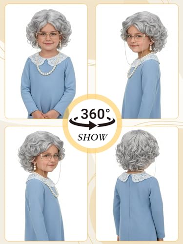 Disfraz Completo de Abuela 9 Piezas para Niñas miniatura 5