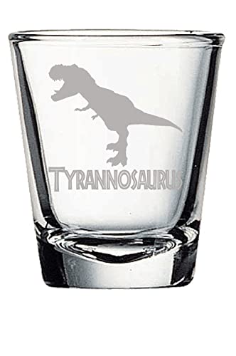 Brindle Southern Farms Jurassic Dinosaur Shot Glass Set Of 4 Engraved 1.5 Ounce Glasses, Dinosaur Housewarming, Dinosaur Party Favor For Adults #TOP4