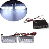 2 x 22 LED Car Flashing Emergency Light Grill Strobe Flash Lamp 12V (White)