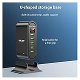 Ładowarka USB, Ładowarka USB, 5 portów z wyświetlaczem LED Stacja ładująca Multi USB Uniwersalna ładowarka biurkowa do telefonu Stacja ładująca dla wielu urządzeń(B)