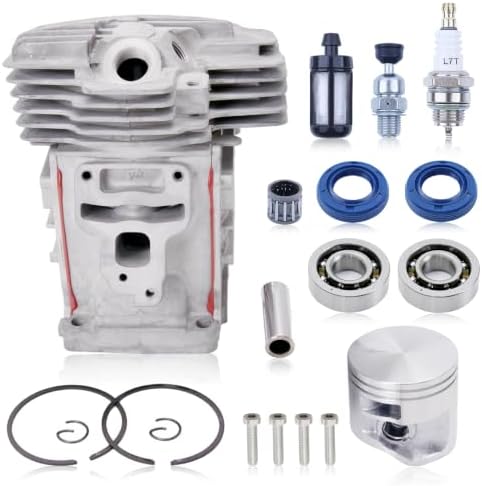 HAISHINE 49mm Cylinder Piston Kit for Stihl MS391 Chainsaw, MS391 Cylinder Kit with Crankshaft Bearing Oil Seal Spark Plug Fuel Filter Parts Replace 1140-020-1204, 11400201204