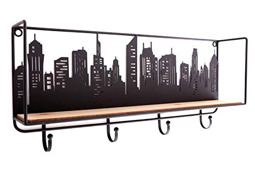 City Skyline Shelf Unit With 4 Hooks