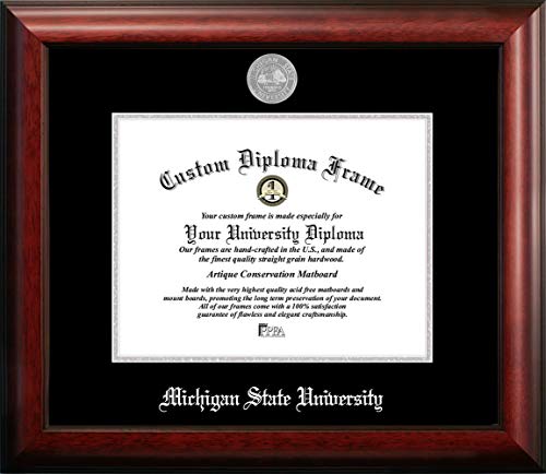 Campus Images NCAA Michigan State Spartans Unisex Silver Embossed Diploma Frame Michigan State 11W x 8.5H Silver Embossed Diploma Frame, Brown, One Size