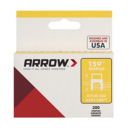 Arrow 591189 Genuine T59 Insulated Clear 5/16-Inch By 5/16-Inch Staples, 300-Pack #TOP3