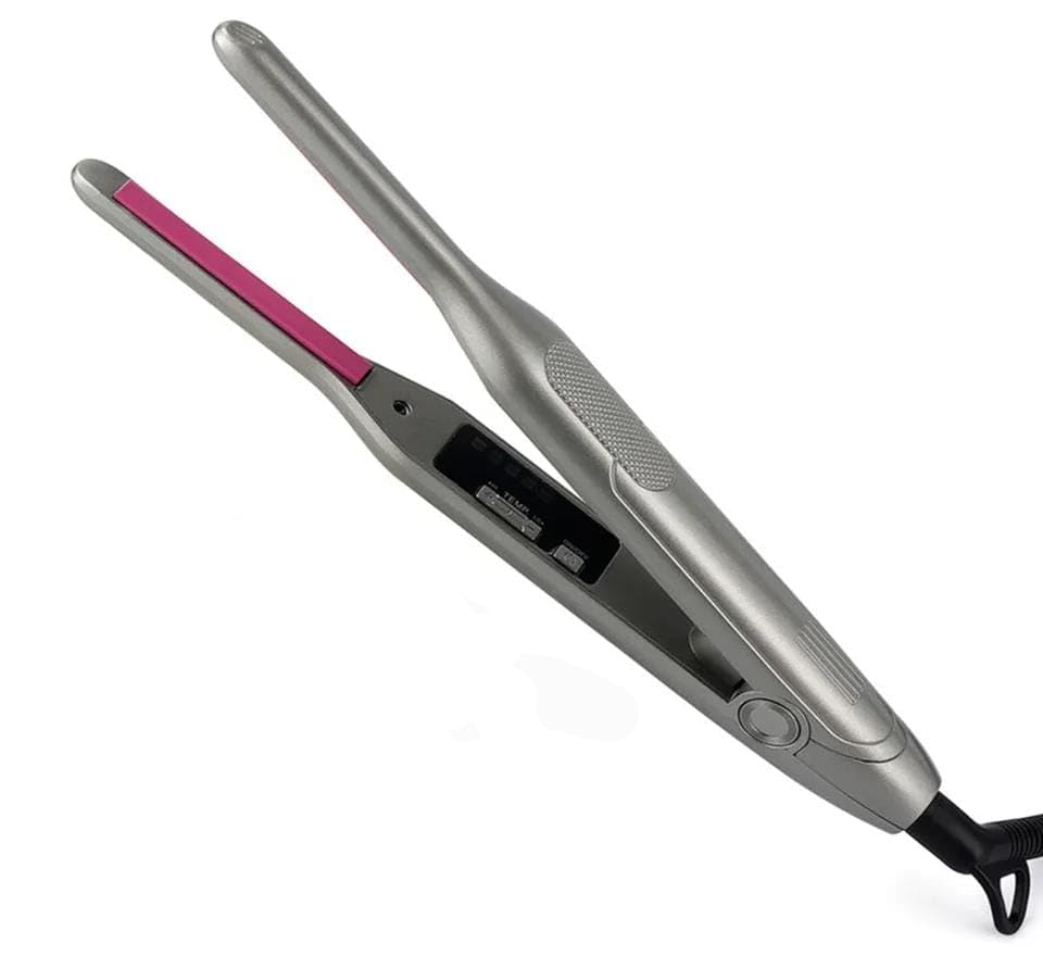 Mini plancha para cabello y barba 2 en 1 con placas de titanio miniatura 1