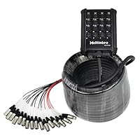 Melltimbro Flachbau-XLR-Sende-Leiterplatten-Snake-Kabel, kompakte XLR-Box-Snake für Live, Aufnahme, Bühne, Studio, 12 Kanäle 4 Rückkanäle 100 Fuß (30,48 m) lang