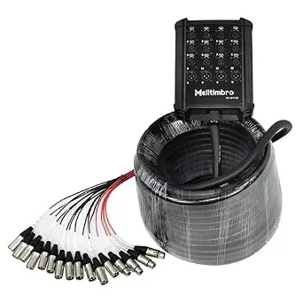 Low Profile XLR Send Circuit Board Snake Cable, 12 Channels, 100 Feet