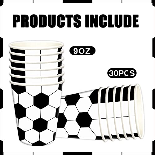Nuwontun 30Pcs Soccer Party Paper Cups For Soccer Party Supplies Soccer Party Favors Decorations (Soccer) #TOP2