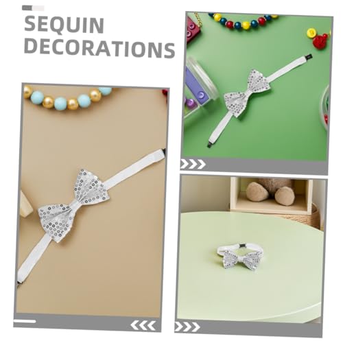 VALICLUD 10Pcs Sparkly Pre Tied Bow Ties with Adjustable Strap Shimmering Sequin Neck Ties for Boys for Performances and Birthday Parties3