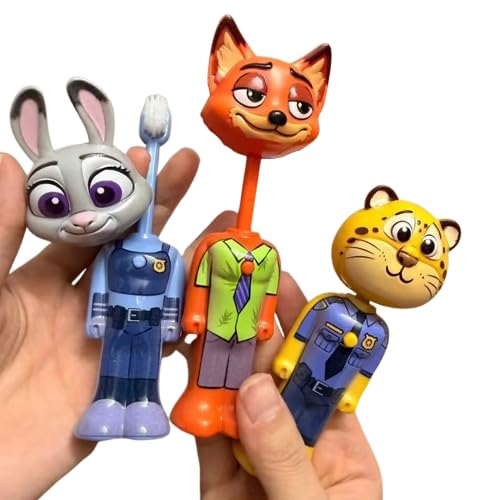 Pack of 3 Pc Kids Zoootopiaa Zutopiaaa Toothbrush Cute Tooth Brush, Pack of 3 Pcs, PBT Soft Bristles Toothbrush For 3-6 Years Old Children, Manual Toothbrush for Kids - Multicolor-image-20