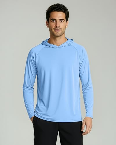 Image of 3 Pack Men's Rash Guard Hoodie Long Sleeve Shirts Sun Swim Fishing Sports