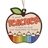 2026 Teacher Appreciation Gifts - Goodbye Teacher Thank You Gift, Wooden Teachers Ornament for Christmas Tree Decorations, for Teachers Daycare Kindergarten Preschool Special Education