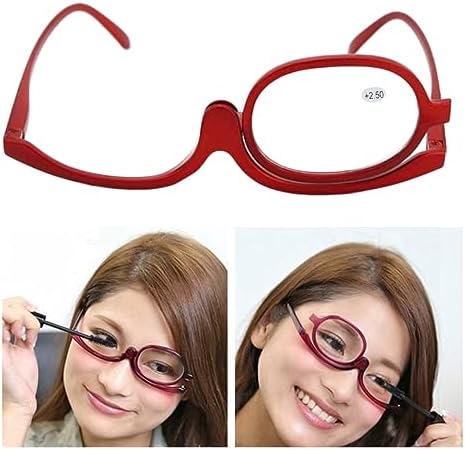 Magnifying Makeup Glasses - Flip Up Cosmetic Eyeglasses with Degree, Folding for Reading & Makeup - 2