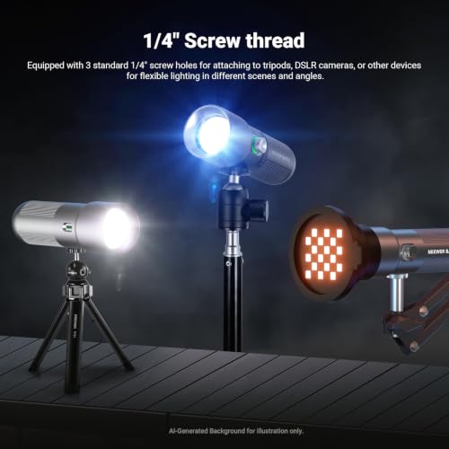 Image of NEEWER BASICS RGB Photography Flashlight with Desk Tripod Stand /4 Colors /20 Gobo Filters /7500mAh, 10W 6300K CRI95+ Portable LED Spotlight Ambient Sunset Light for Video Recording Studio Lighting, FL10