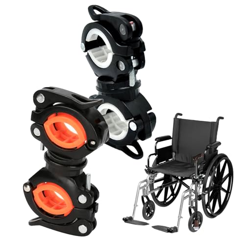 Osuter Soporte de Bastón para Andador, 2 Piezas Bastón Multifuncional Universal Soporte Para Bastón Para Scooters, Silla De Ruedas, Accesorios Universales Para Soporte De Muletas