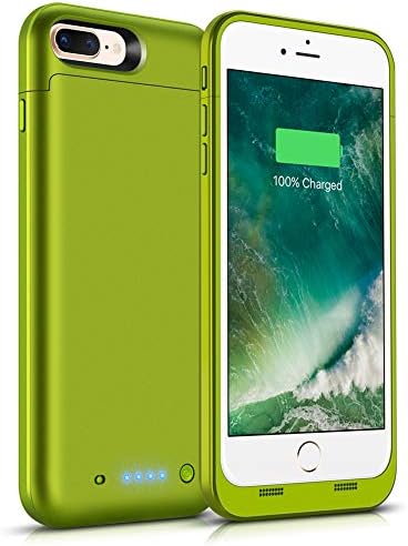 Gasopic iPhone 8 Plus / 7 Plus Battery Case 7000mAh, Extended Rechargeable Charger Case External Battery Pack Portable Power Bank Protective Charging Case for iPhone 7 Plus, 8 Plus (5.5inch)-Green