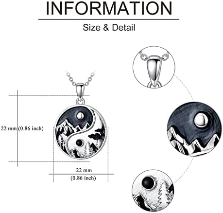 YAFEINI Mountain Pendant Necklace 925 Sterling Silver Mountain Range Camper Gifts Jewelry for Women
