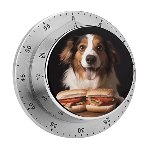 Temporizador de cocina mecánico de perro con imán y alarma fuerte sin baterías para chef 2