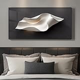 Large Framed Black and White Abstract Wall Art, Extra Horizontal Modern Minimalist Painting Prints, Contemporary Line Picture Artwork for Living Room Bedroom Office Home decor 28x57 Inch