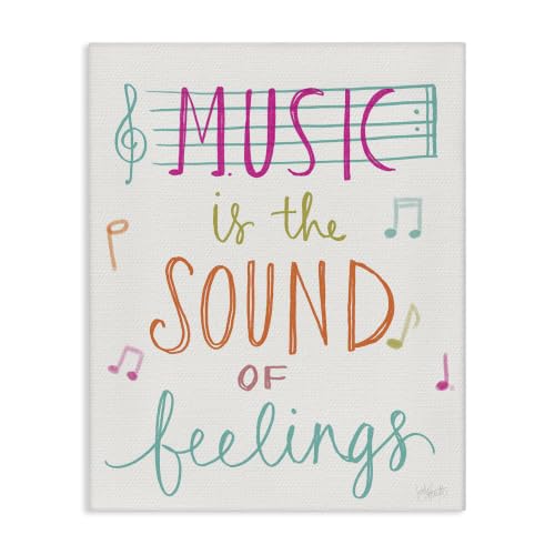 The Kids Room by Stupell "Music Is The Sound of Feelings Stretched" Canvas Wall Art