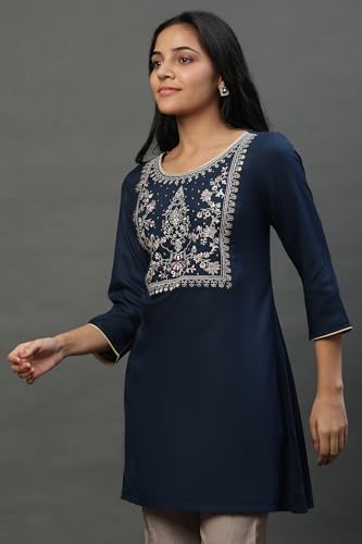 Image of Aurelia Embroidered Short Kurti for Women