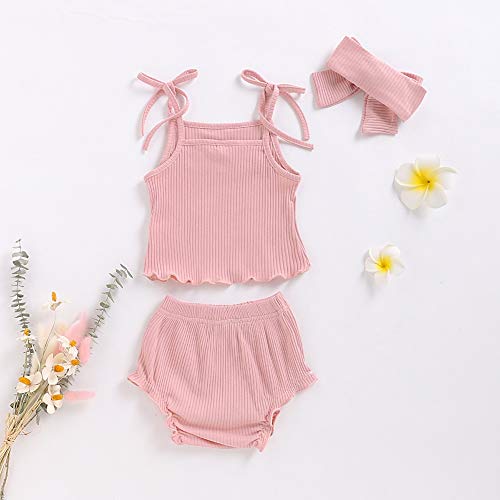 BOBORA Roupas de Bebê Menina, 3 PCs Menina Recém-nascida Sem Mangas Top Camisa + Shorts de Algodão c