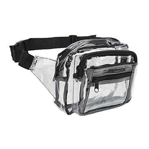 SUPYINI Riñonera Transparente, Riñonera con Cremallera de Gran Capacidad con Diseño Transparente, para Viajes, Deportes, Compras, Senderismo